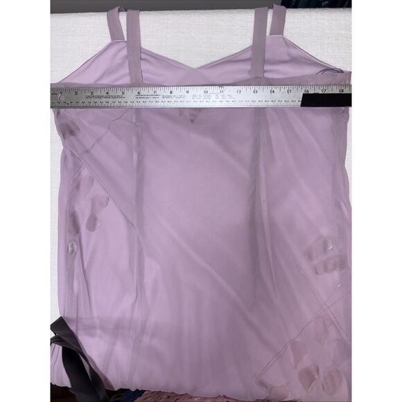 Y2K R&M Richards Lilac Chiffon Slip Dress Bias Cut Maxi Ruffle Hem Formal 12 - Picture 9 of 14